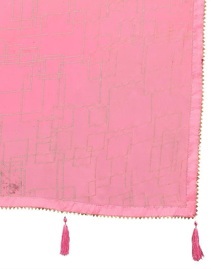 Pink Printed Georgette Saree
