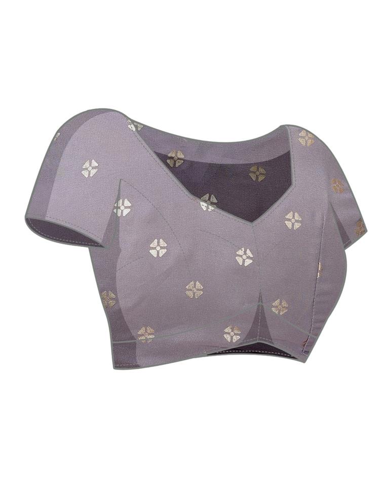 Grey Printed Georgette Saree