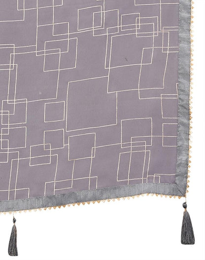 Grey Printed Georgette Saree