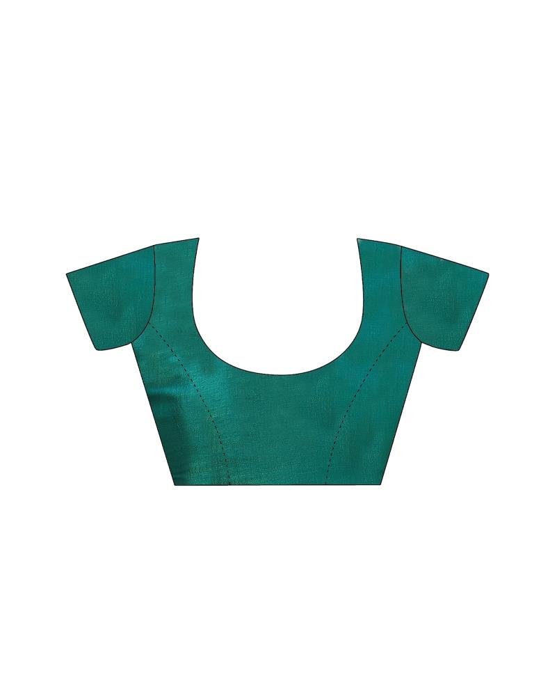 Rama Green Plain Silk Saree