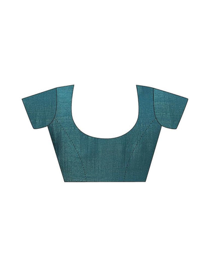 Teal Green Plain Silk Saree