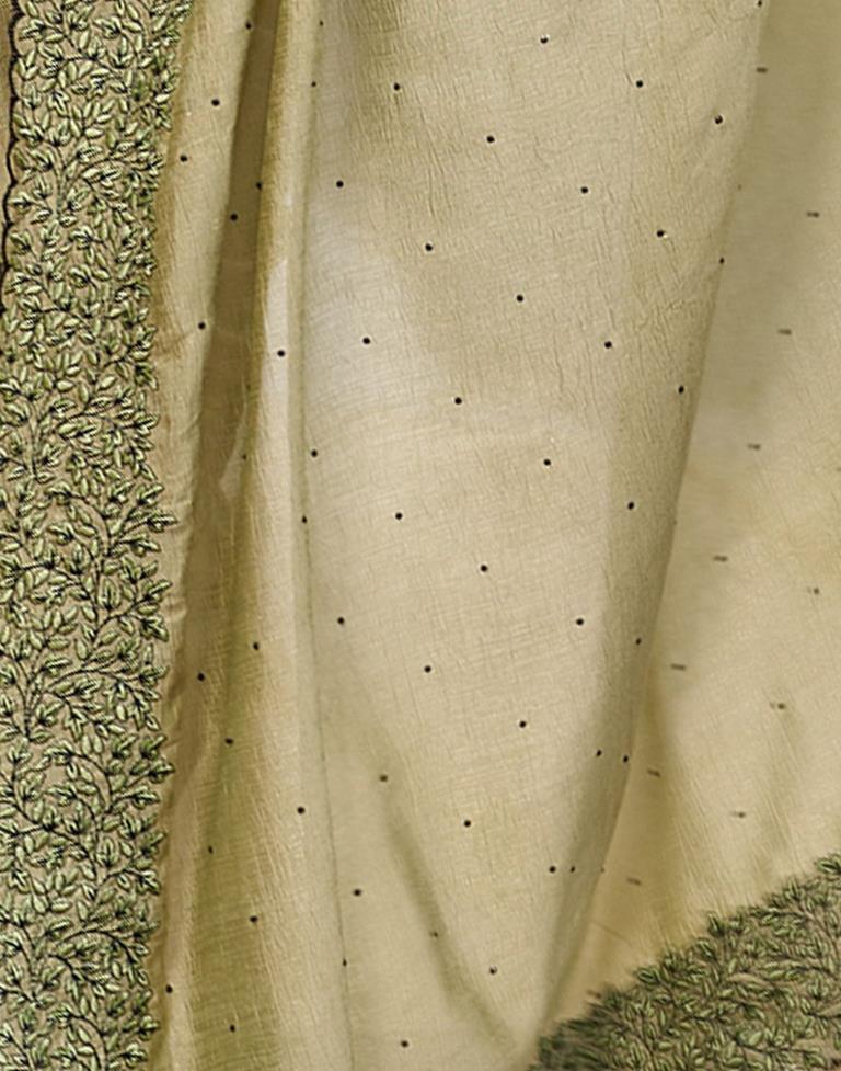 Pista Green Plain Silk Saree