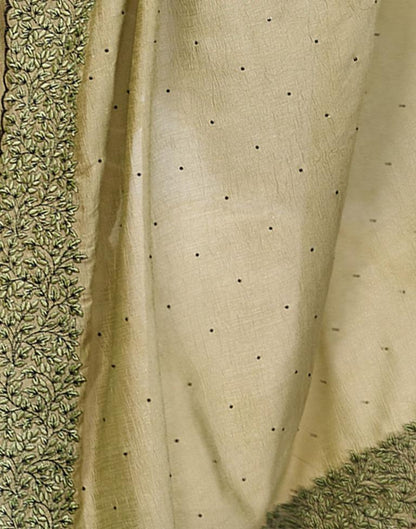 Pista Green Plain Silk Saree