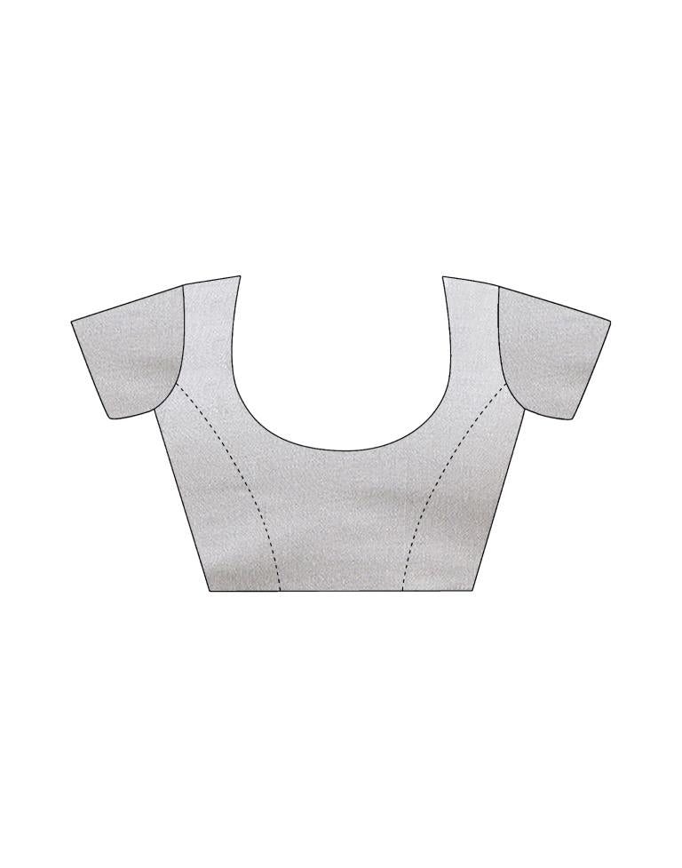 Grey Plain Silk Saree