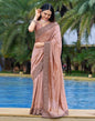 Light Rust Plain Silk Saree