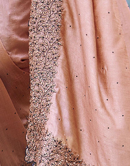 Light Rust Plain Silk Saree