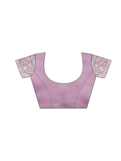 Light Purple Plain Chiffon Saree