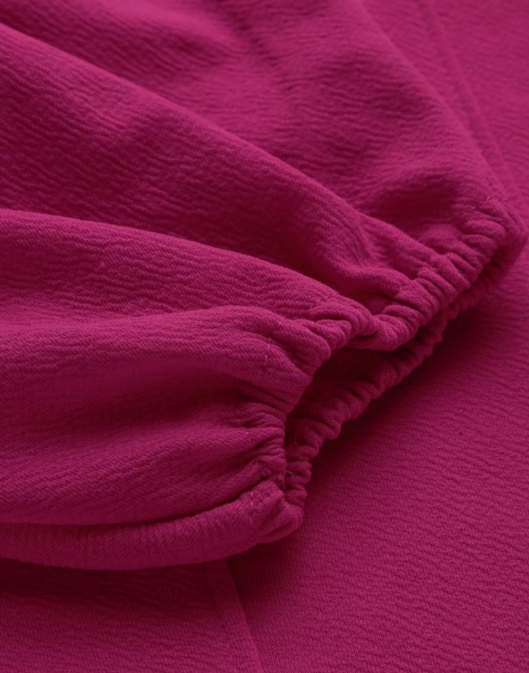 Magenta Puff Sleeve Top | Sudathi