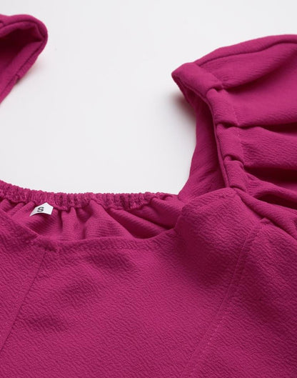 Magenta Puff Sleeve Top | Sudathi