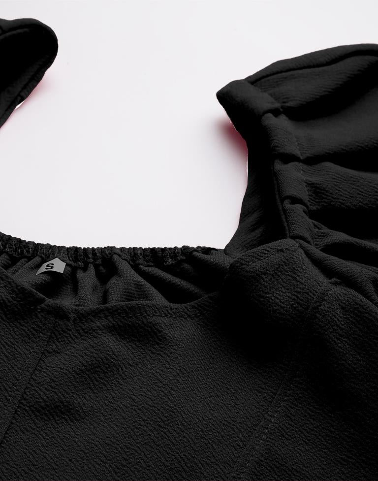 Black Puff Sleeve Top | Sudathi