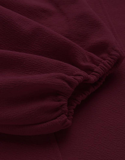 Maroon Puff Sleeve Top | Sudathi