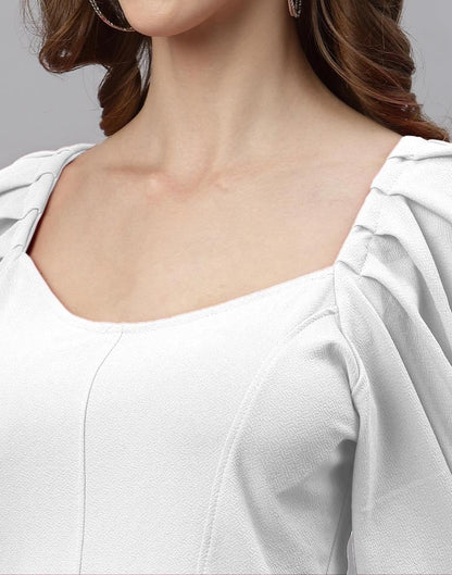 White Puff Sleeve Top | Sudathi