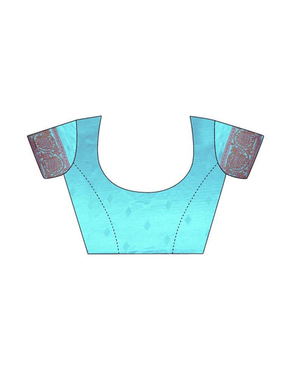 Sky Blue Jacquard Silk Saree