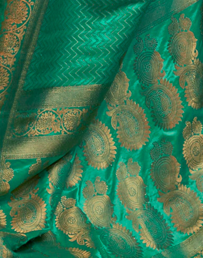 Mint Green Jacquard Silk Saree