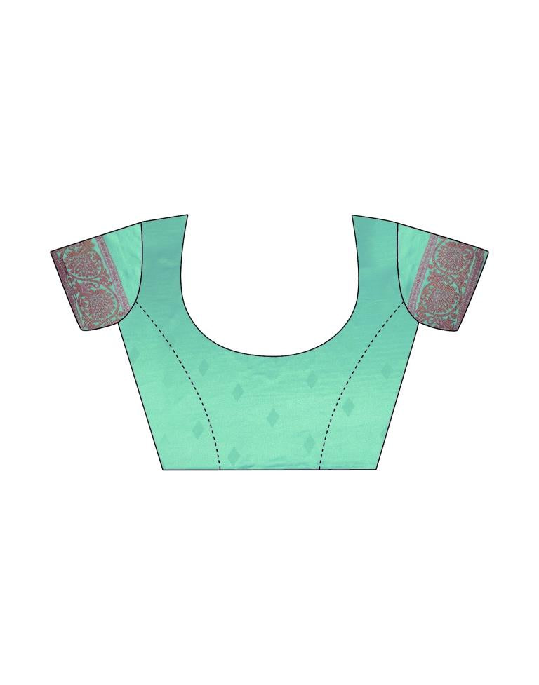 Mint Green Jacquard Silk Saree