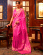 Pink Jacquard Silk Saree