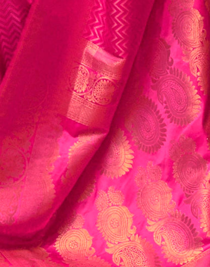 Pink Jacquard Silk Saree