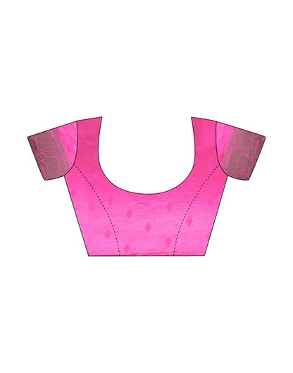 Pink Jacquard Silk Saree