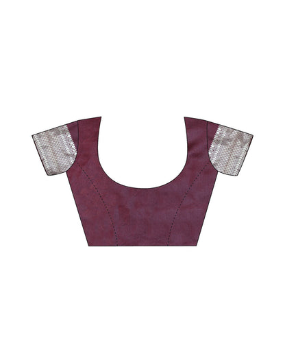 Maroon Jacquard Silk Saree