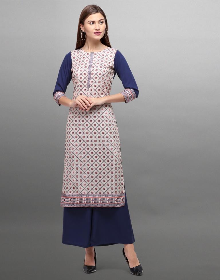 Beautiful Blue Printed Kurti | Leemboodi