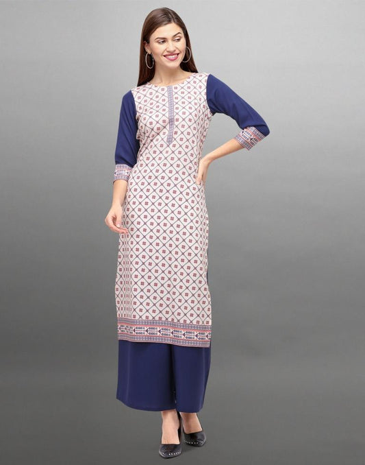 Beautiful Blue Printed Kurti | Leemboodi