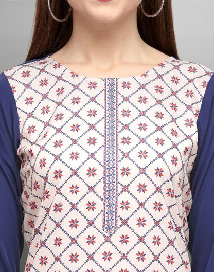 Beautiful Blue Printed Kurti | Leemboodi