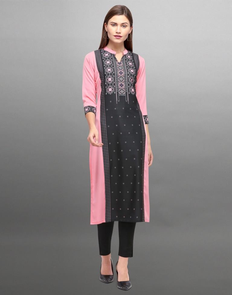 Pink Digital Printed Crepe Kurti | Sudathi