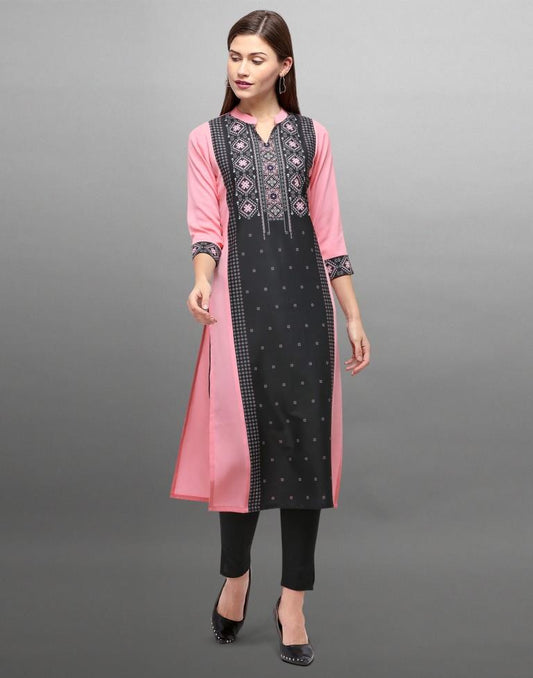 Pink Digital Printed Crepe Kurti | Sudathi