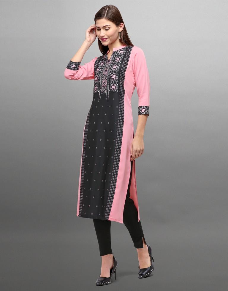 Pink Digital Printed Crepe Kurti | Sudathi