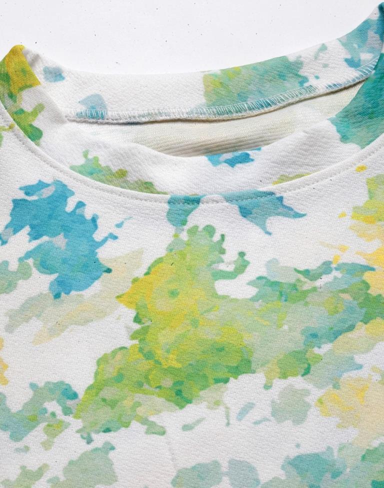 Green And Blue And White Tie and Dye Co-Ords Set | Sudathi