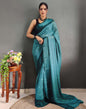 Ready to Wear Blue Woven Georgette Saree
