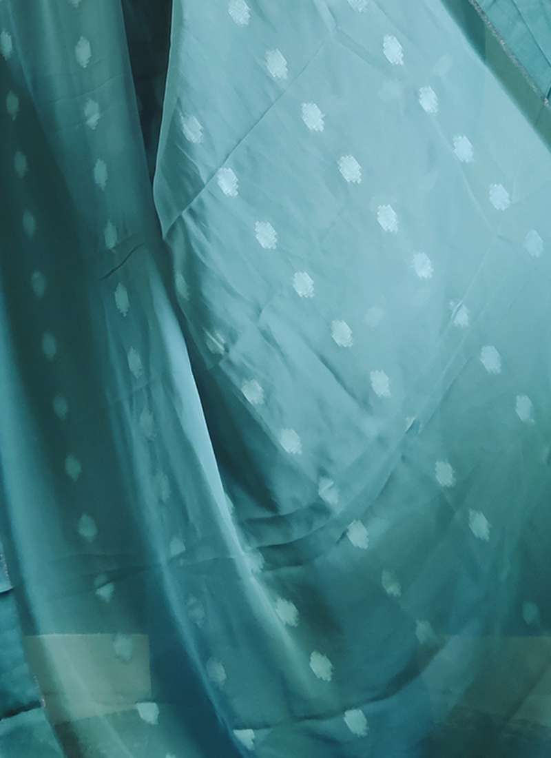 Ready to Wear Blue Woven Georgette Saree