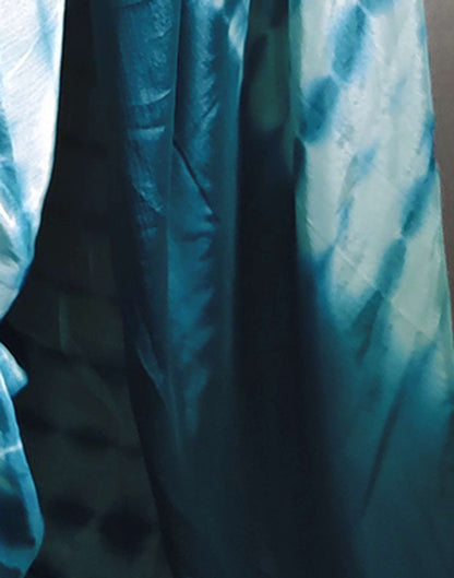 Ready to Wear Mint Grey Printed Silk Saree