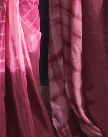 Ready to Wear Light Maroon & pink Printed Silk Saree