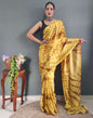 Ready to Wear Yellow Printed Silk Saree