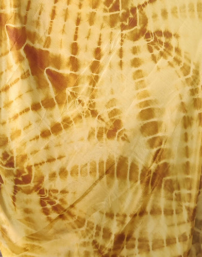Ready to Wear Yellow Printed Silk Saree