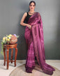 Ready to Wear Purple Weaving Georgette Saree
