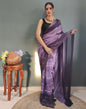 Ready to Wear Dusty Lavender & Wien Weaving Georgette Saree