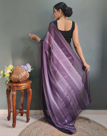 Ready to Wear Dusty Lavender & Wien Weaving Georgette Saree