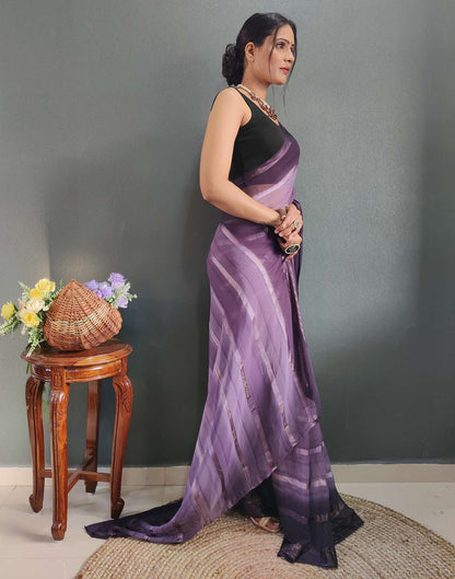 Ready to Wear Dusty Lavender & Wien Weaving Georgette Saree