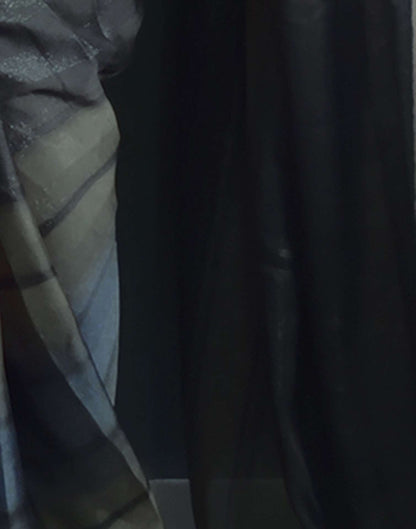 Ready to Wear Black Printed Georgette Saree