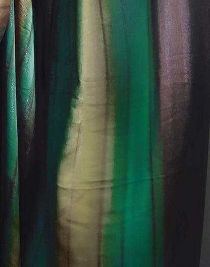 Ready to Wear Mehandi Green Printed Georgette Saree