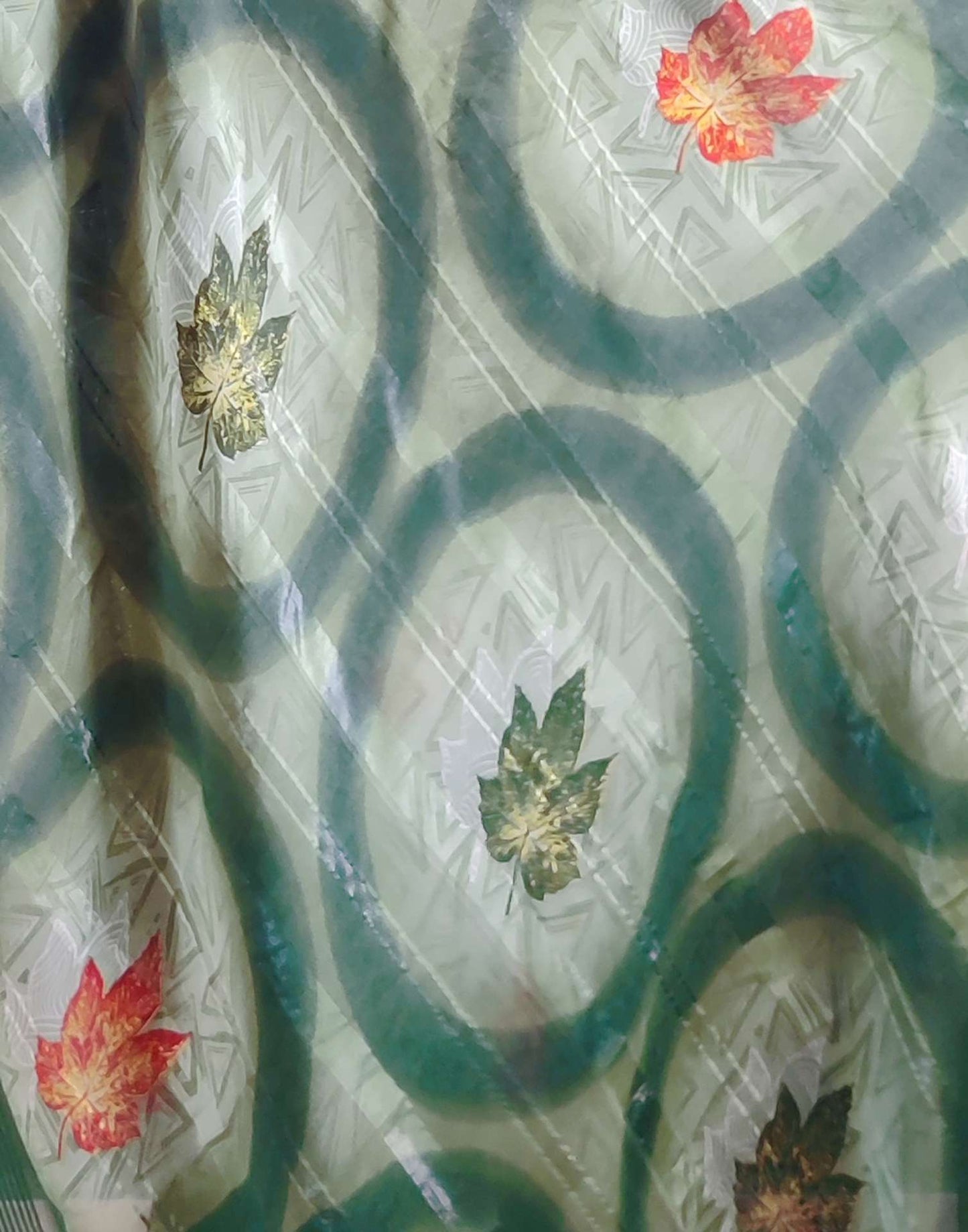 Ready to Wear Light Green Printed Georgette Saree