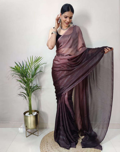 Ready to Wear Purple Plain Georgette Saree