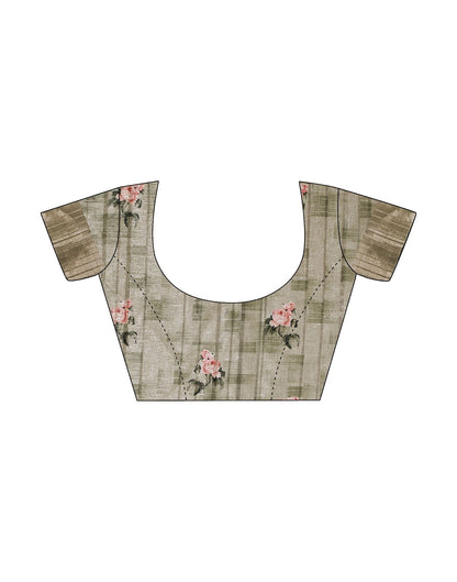 Multicoloured Printed Silk Saree