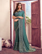 Dull Green Printed  Saree