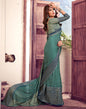 Dull Green Printed  Saree