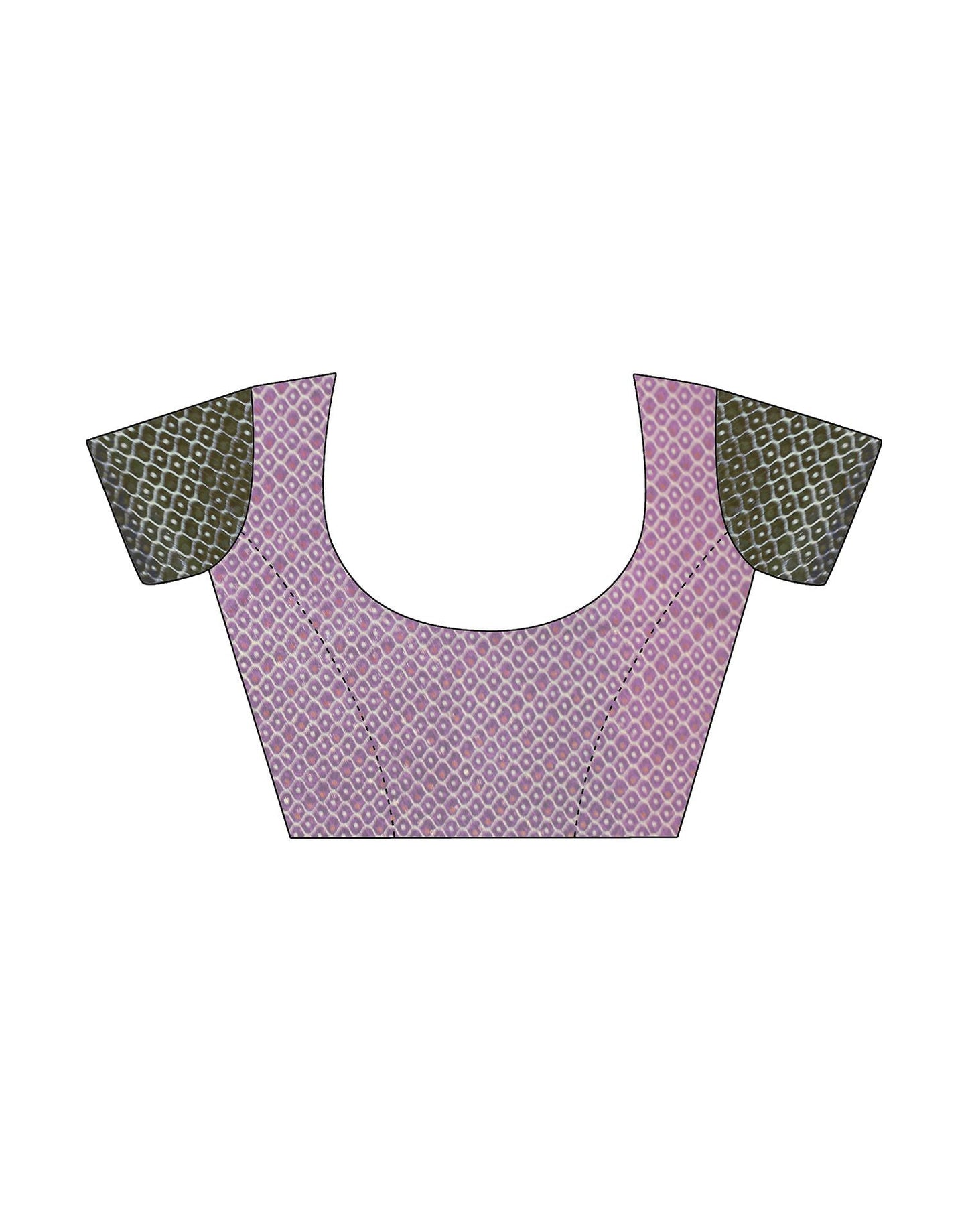 Dull Lavender & Green Printed  Saree