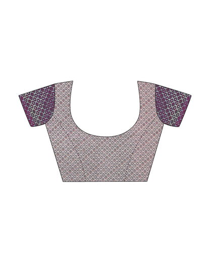 Dull Blue Printed  Saree