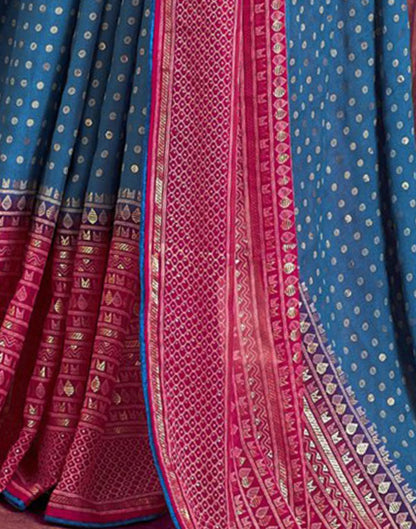 Light Blue Printed  Saree